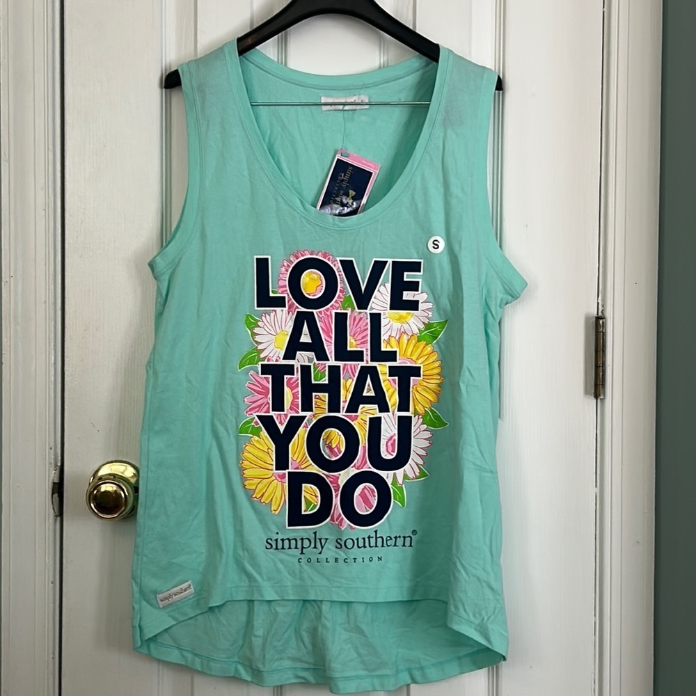 Mint green simply southern cutoff T shirt